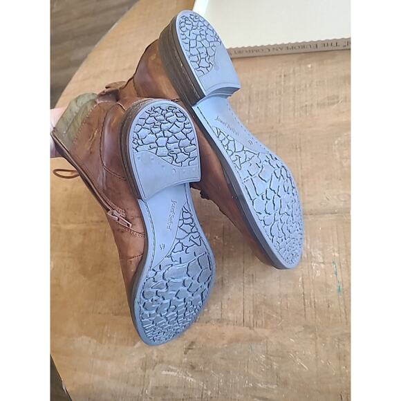 Josef Seibel Women's Sanja 09 Leather Combat Ankle Boot Cognac Brown Green EU 41 - Picture 9 of 12